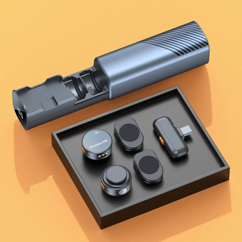 S53 Latest wireless lavalier microphone magnetic suction model for mobile live streaming, interview microphone noise reduction