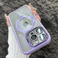 Luxury Magnetic Metal Lens Bumper Protection Case For iPhone 17 16 15 14 13 12 11 Pro Max Funda Wireless Charge Hard Clear Cover