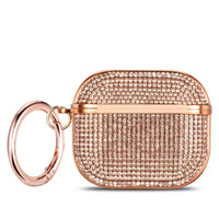 Plated Sparkling Diamond Bluetooth Headphone Case for Apple AirPods 1 3 4th Gen Pro2 Keychain Shockproof Earphone Cover