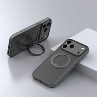 Upgraded 360 Magnetic Stand for iPhone 17 Pro Max Case with Camera Control, Fit for MagSafe with Ring, Mil-Grade Protection, Translucent Slim for iPhone 17 ProMax Case Ostand